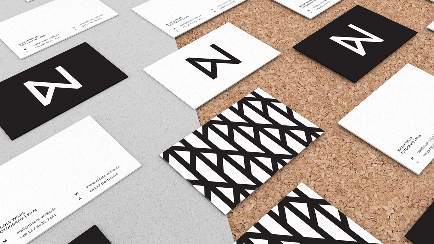 Stationery Corporate Identity black White business card photographer minimalistic clean Signet pattern