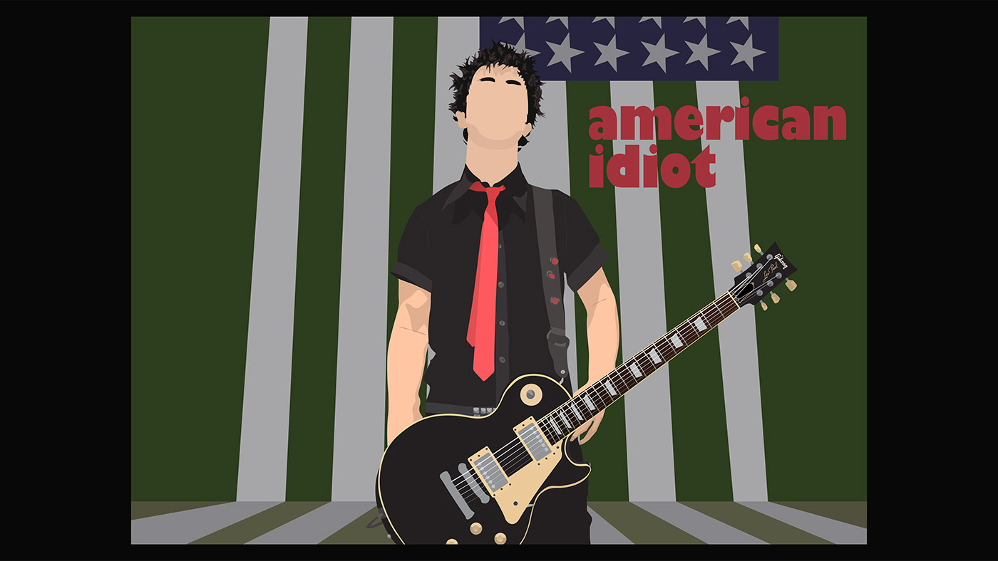 American Idiot artwork band Digital Art  greenday Holiday ILLUSTRATION  music rock band rock n roll