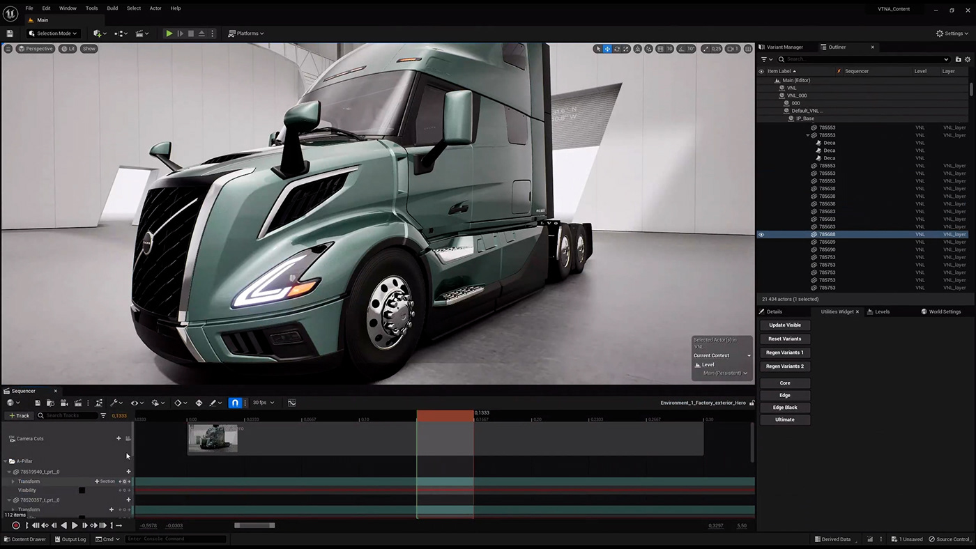 volvo trucks VNL Unreal Engine 5 trucks automotive   CGI visualization realtime 3D VTNA