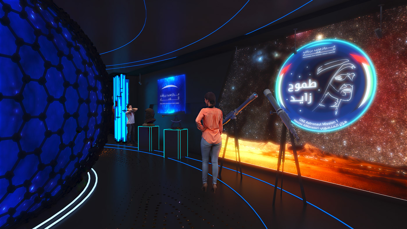 3D bahaa2 design dubai Event Exhibition  Interior UAE space center MBRSC