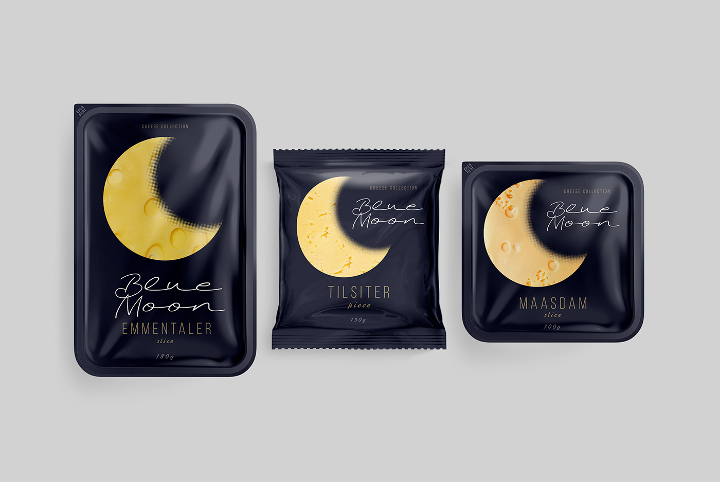 blue branding  Cheese creative Food  gold luxury moon Packaging yellow