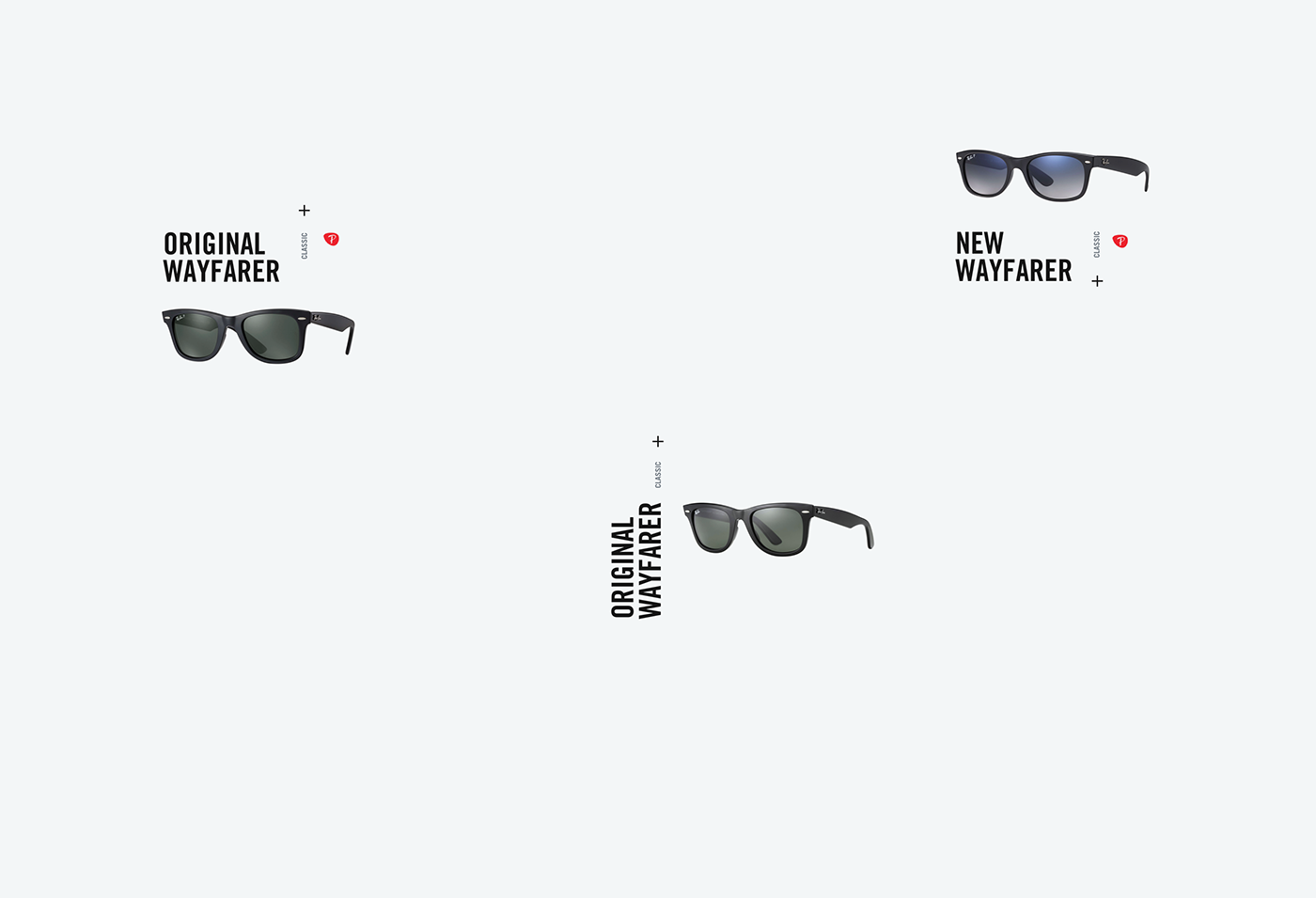 Web Website concept fullscreen clean minimal rayban shop eMarket Sunglasses