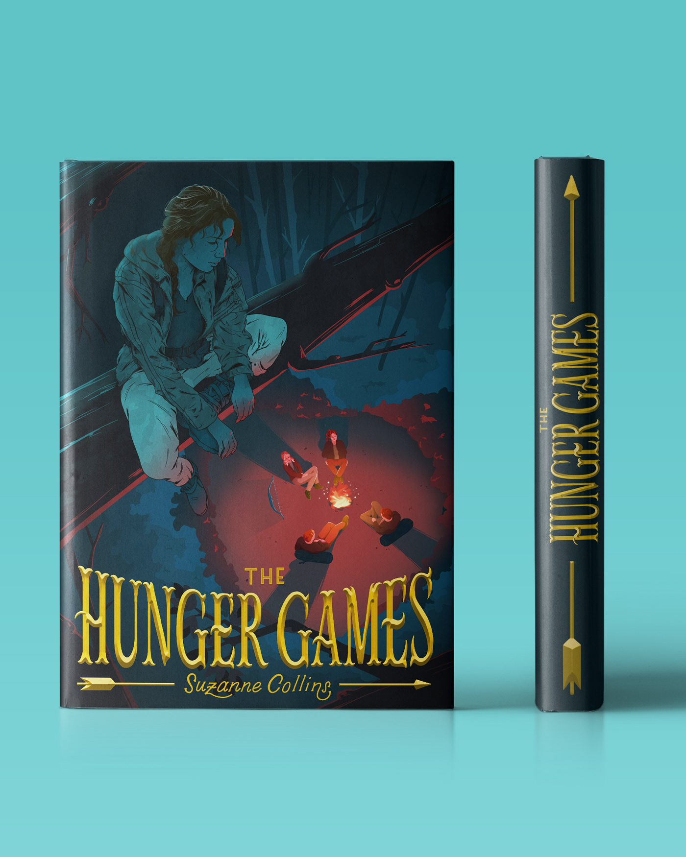 book cover book cover illustration Hunger Games jennifer lawrence Book Cover Design typography   lettering ILLUSTRATION  the hunger games book cover concept