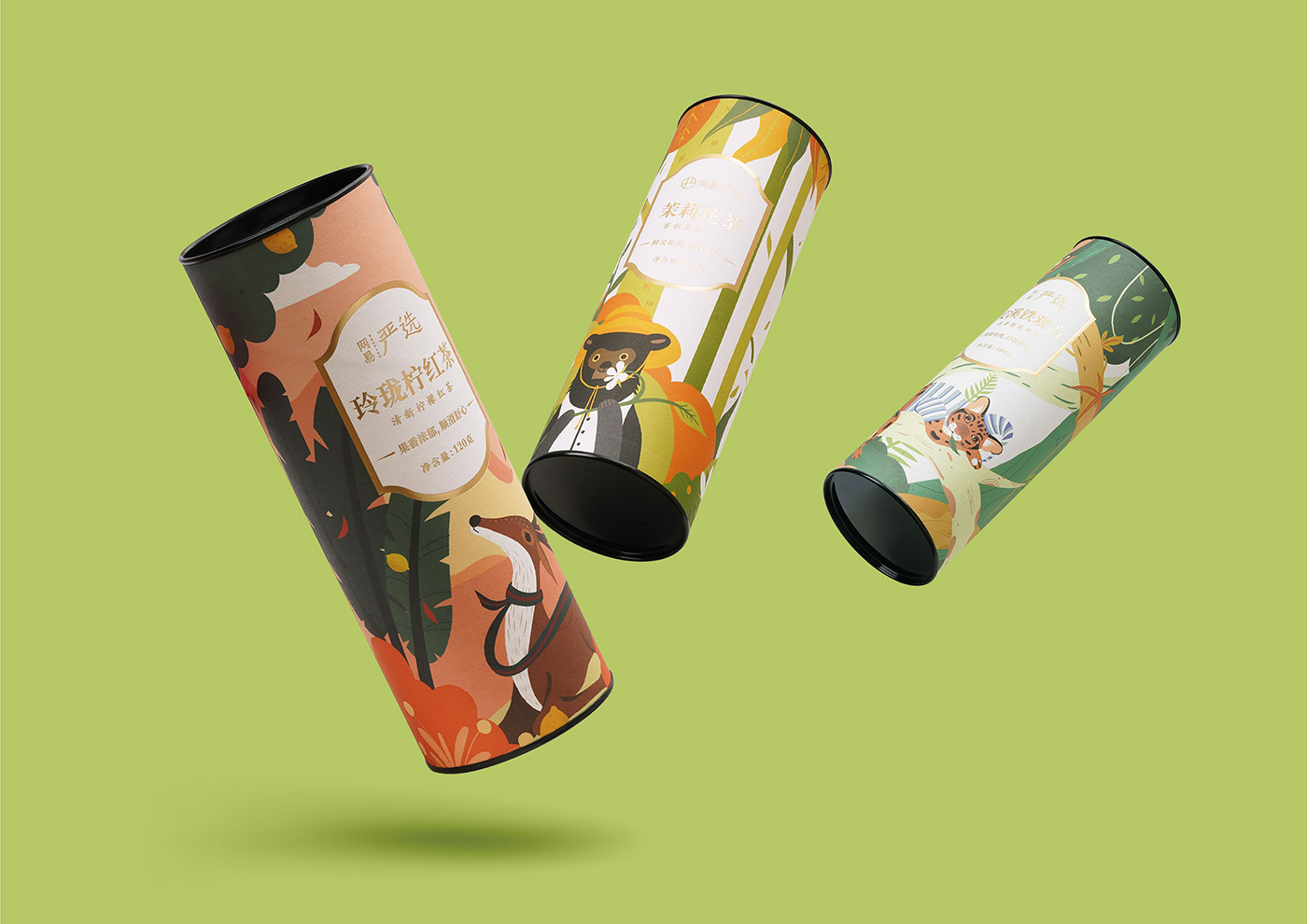 animal art direction  brand china colorful culture design natural Packaging tea