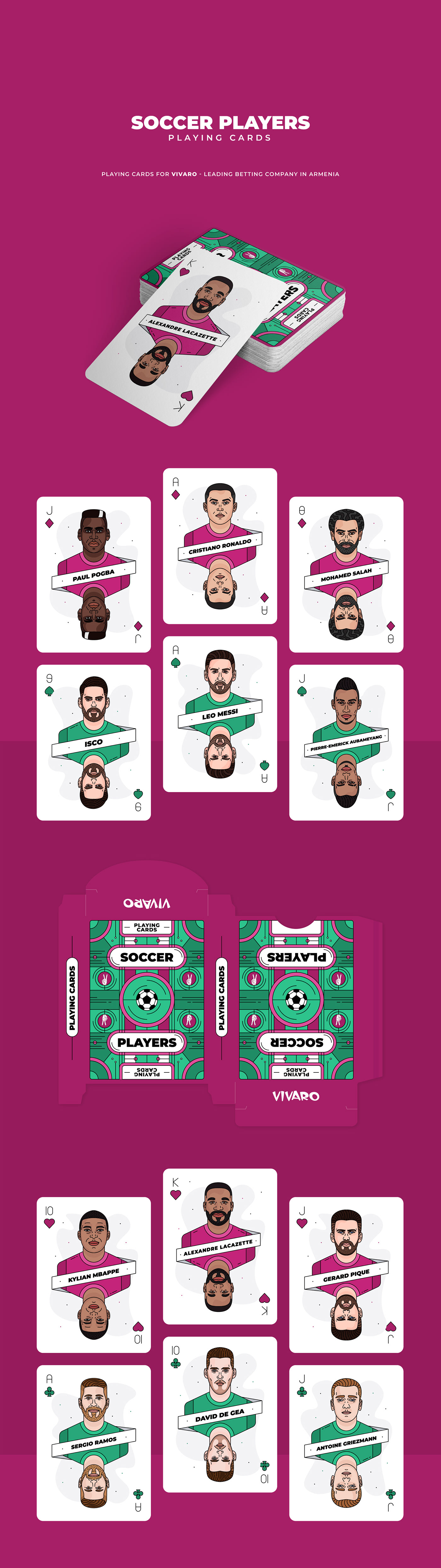 graphicdesign Soccerplayers football ILLUSTRATION  messi Ronaldo mbappe Playing Cards soccer