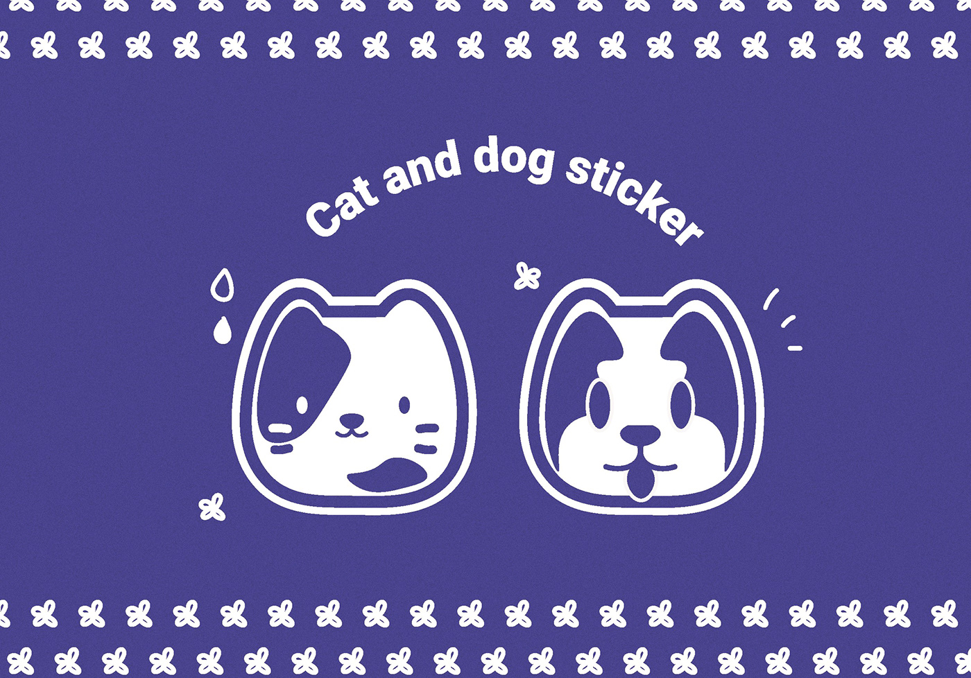 art stickers Cat cat sticker design digital dog dog illustration dog sticker sticker Sticker Design