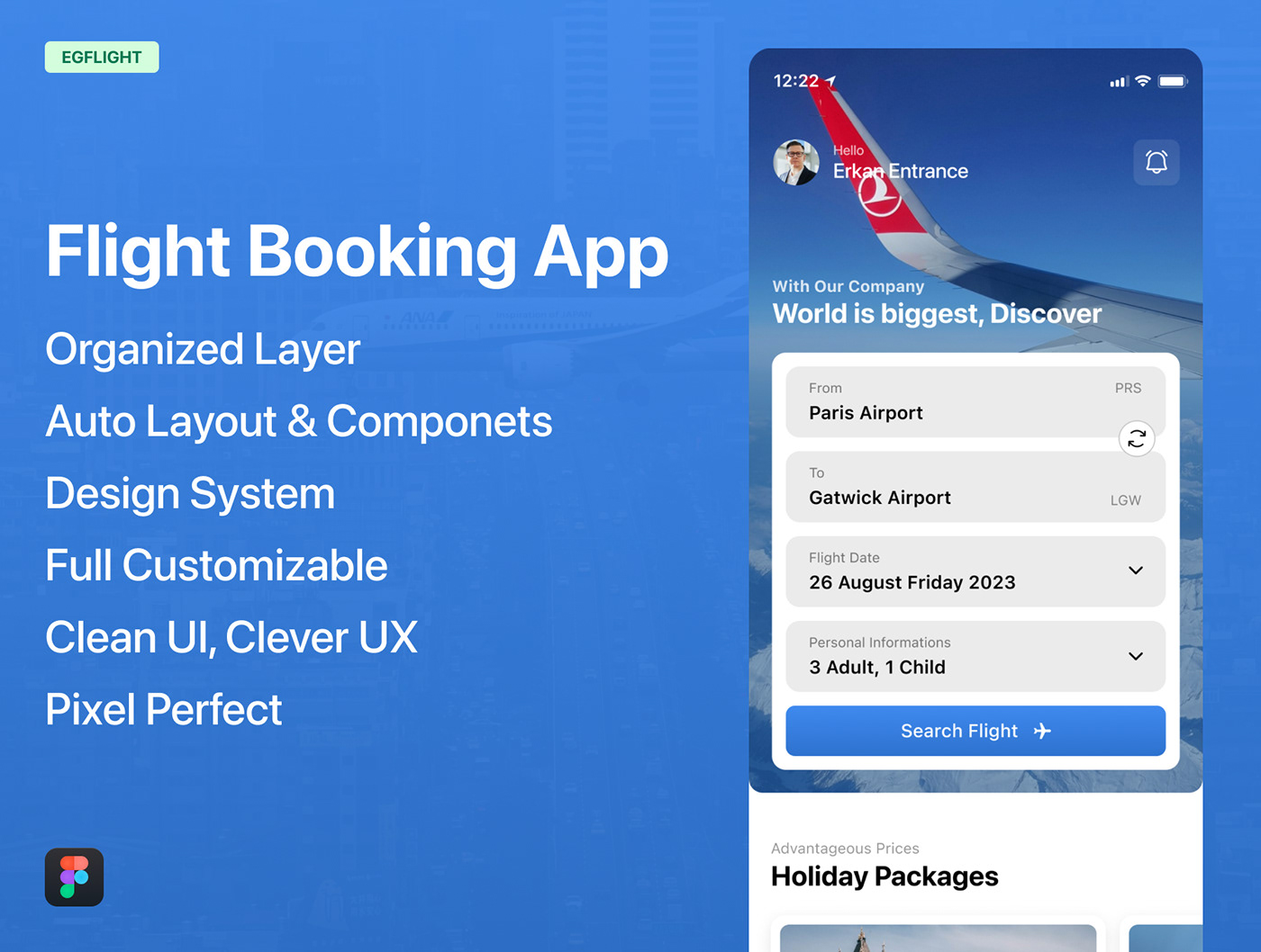 Booking flight Flight Booking ticketing Mobile app UI/UX ui design Figma user interface app design