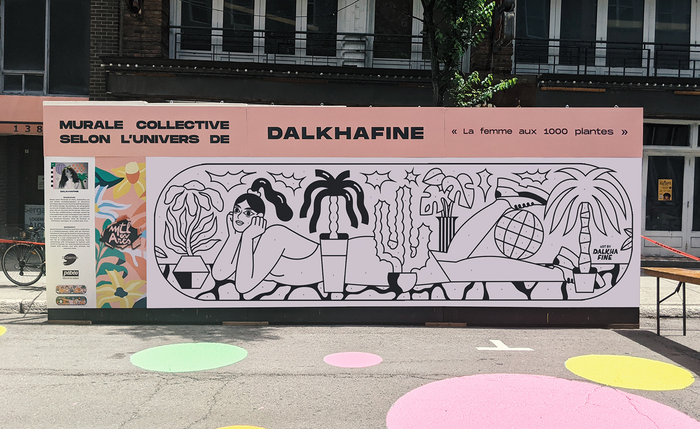 art Character design  dalkhafine Drawing  ILLUSTRATION  Illustrator Mural painting   streetart surface design