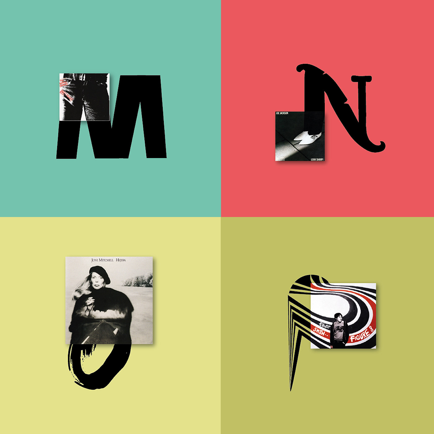 cover vinyl alphabet letters Icon musica singers type