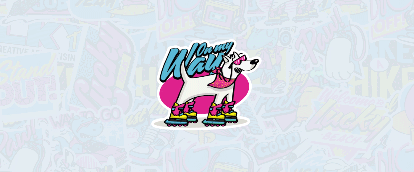 hype stickers Merch branding  Retro 90's characters newwave brand building Illustrator