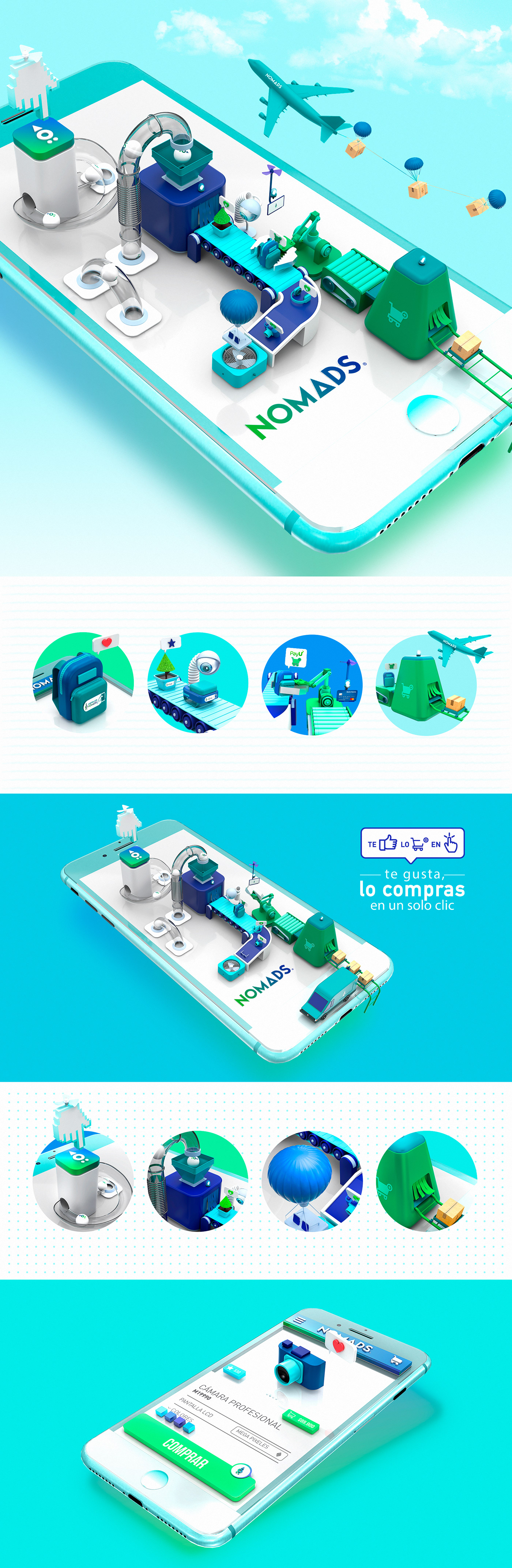 3D app dirección de arte diseño gráfico diseño industrial graphic design  publicidad