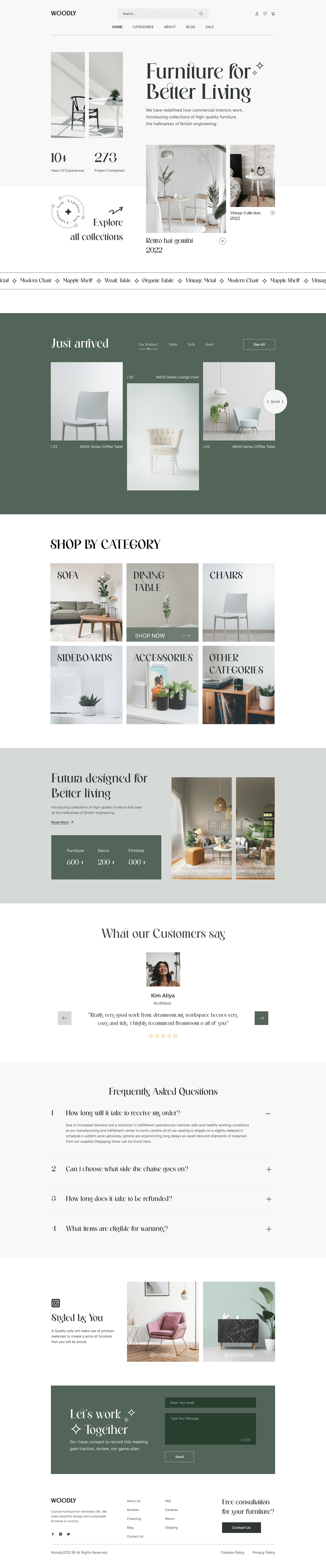 Clean UI E COMMERCE Full Project Furniture Website Interaction design  landing page Startup trendy ui UI UX design Web Design 