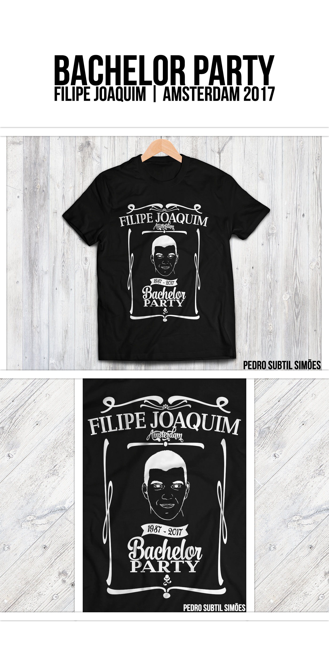 bachelor party bachelor amsterdam jack daniels t-shirt party brother in law T-Shirt Design b&w Black&white
