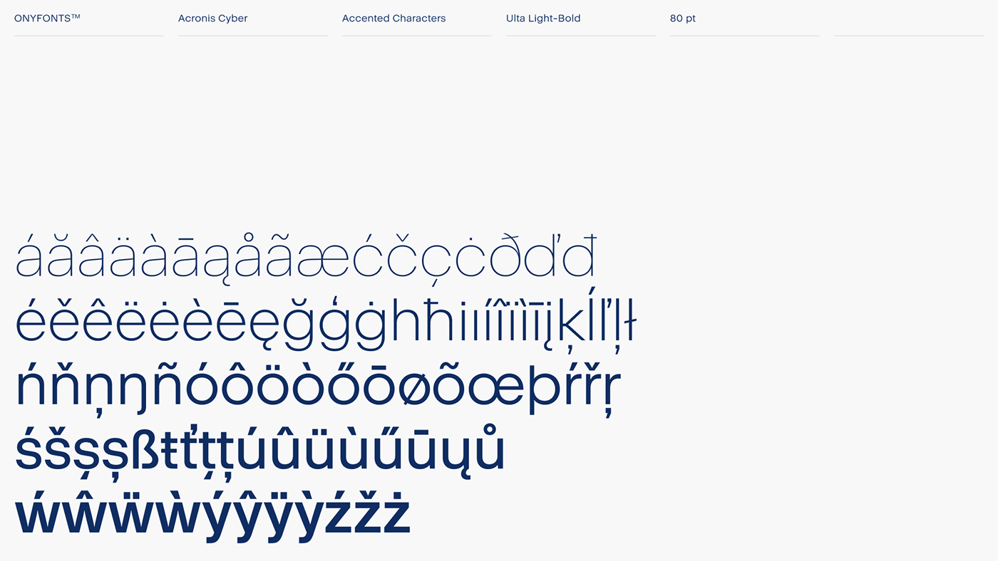 acronis cyber font fonts Futura helvetica IT tech type Typeface
