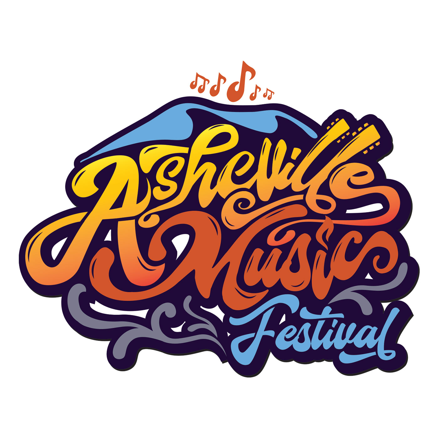 logo branding  festival music typography   Entertainment Event Asheville