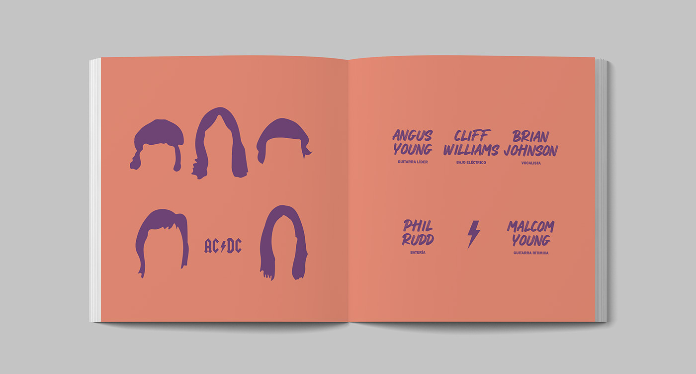 libro ilustracion rock acdc book editorial design Graphic Designer