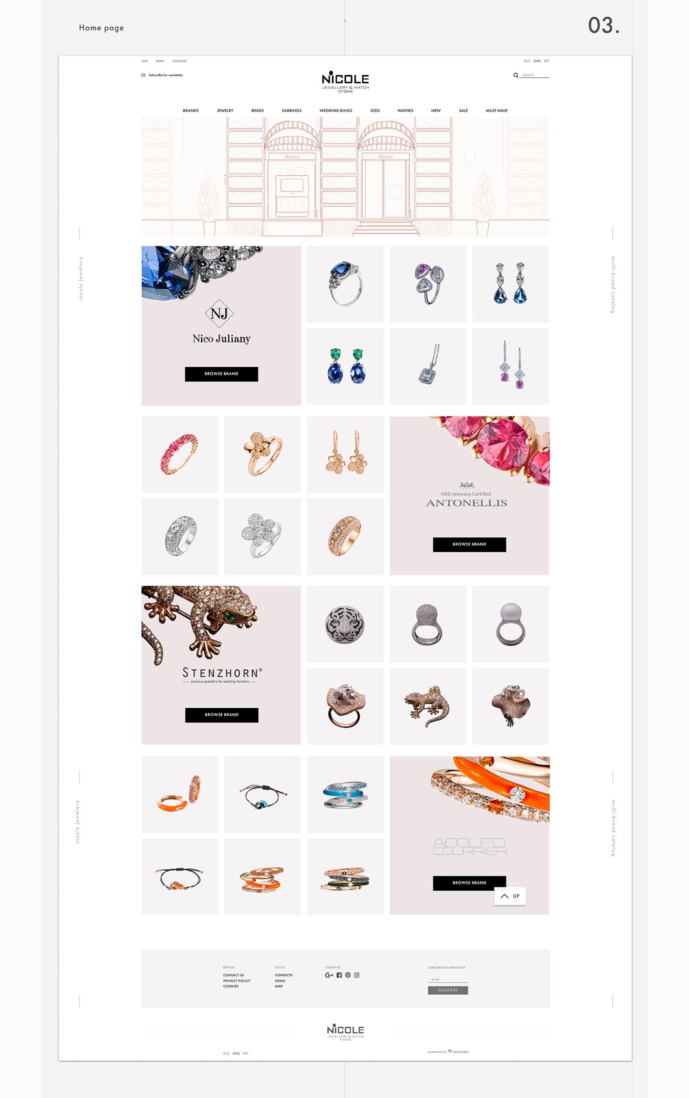 jewelery luxury Website site branding  store gem Elite UI Fashion 