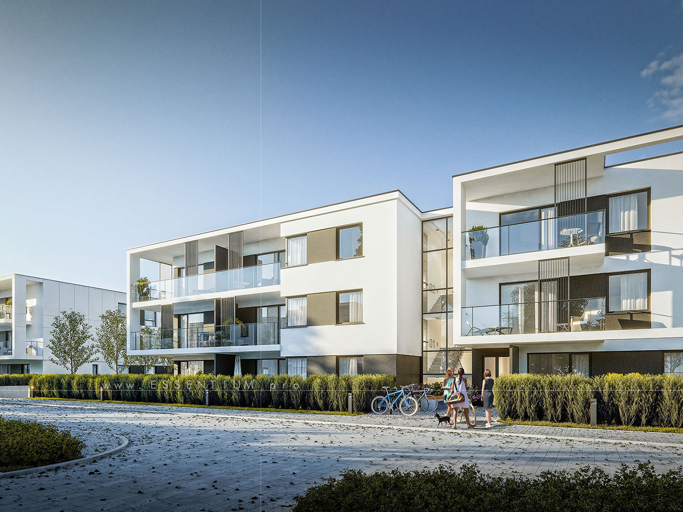 architectural visualization Render rendering vray archviz residential architecture 3D essentium housing Jarek Banas