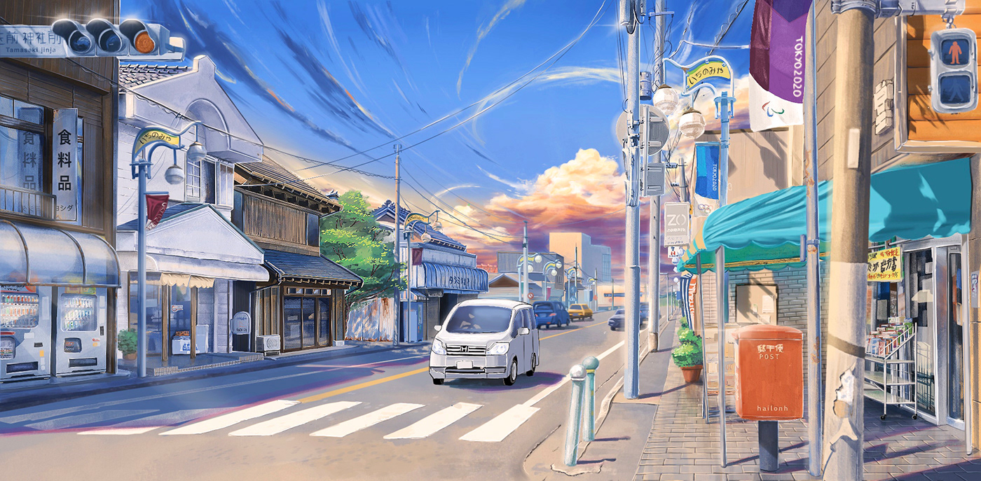 anime background Digital Art  environment japan Kiminonawa makoto shinkai YOURNAME