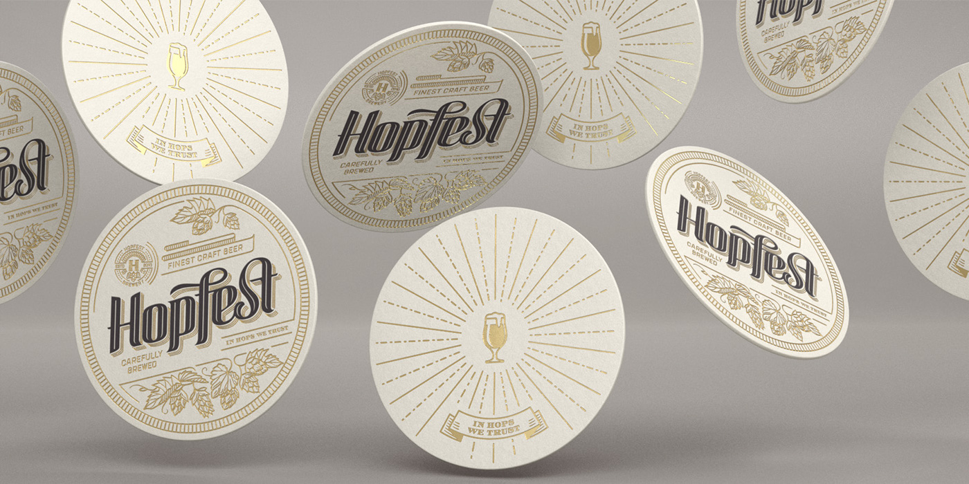 craft beer hopfest vintage oldschool screenprint letterpress beer pad graphic bottle