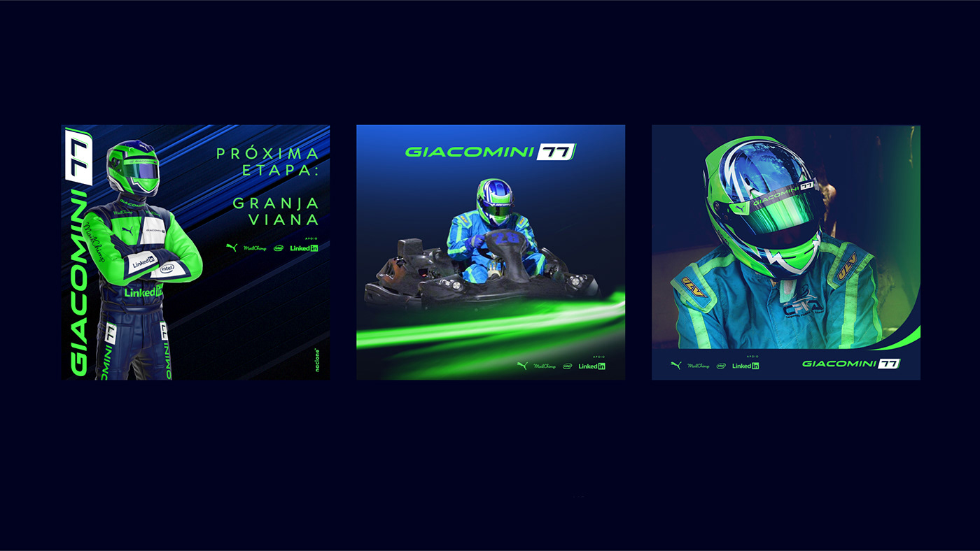 branding  brands Sports Brands logo Giacomini 77kart karting race sports sportsbranding
