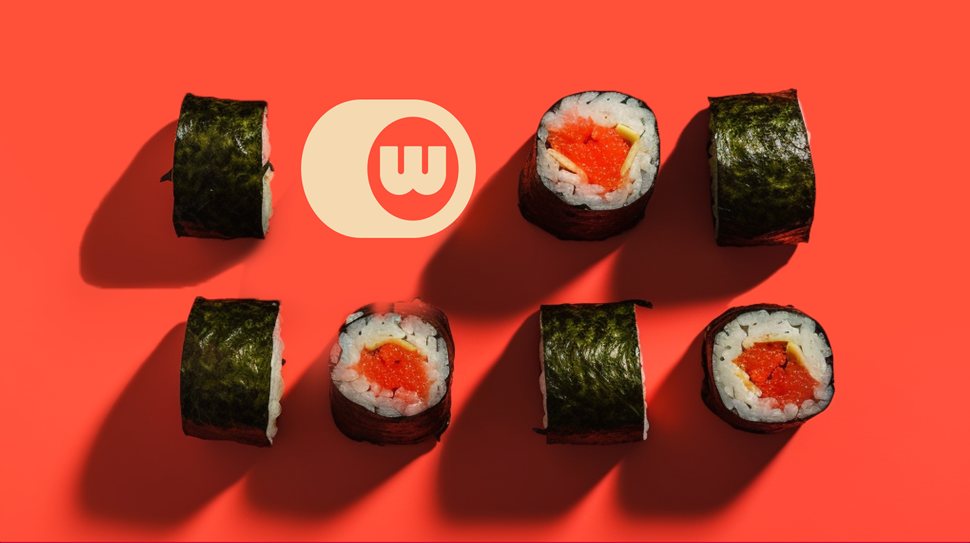 Sushi restaurant colorful Young F&B Fun minimal Rebrand visual identity QSR
