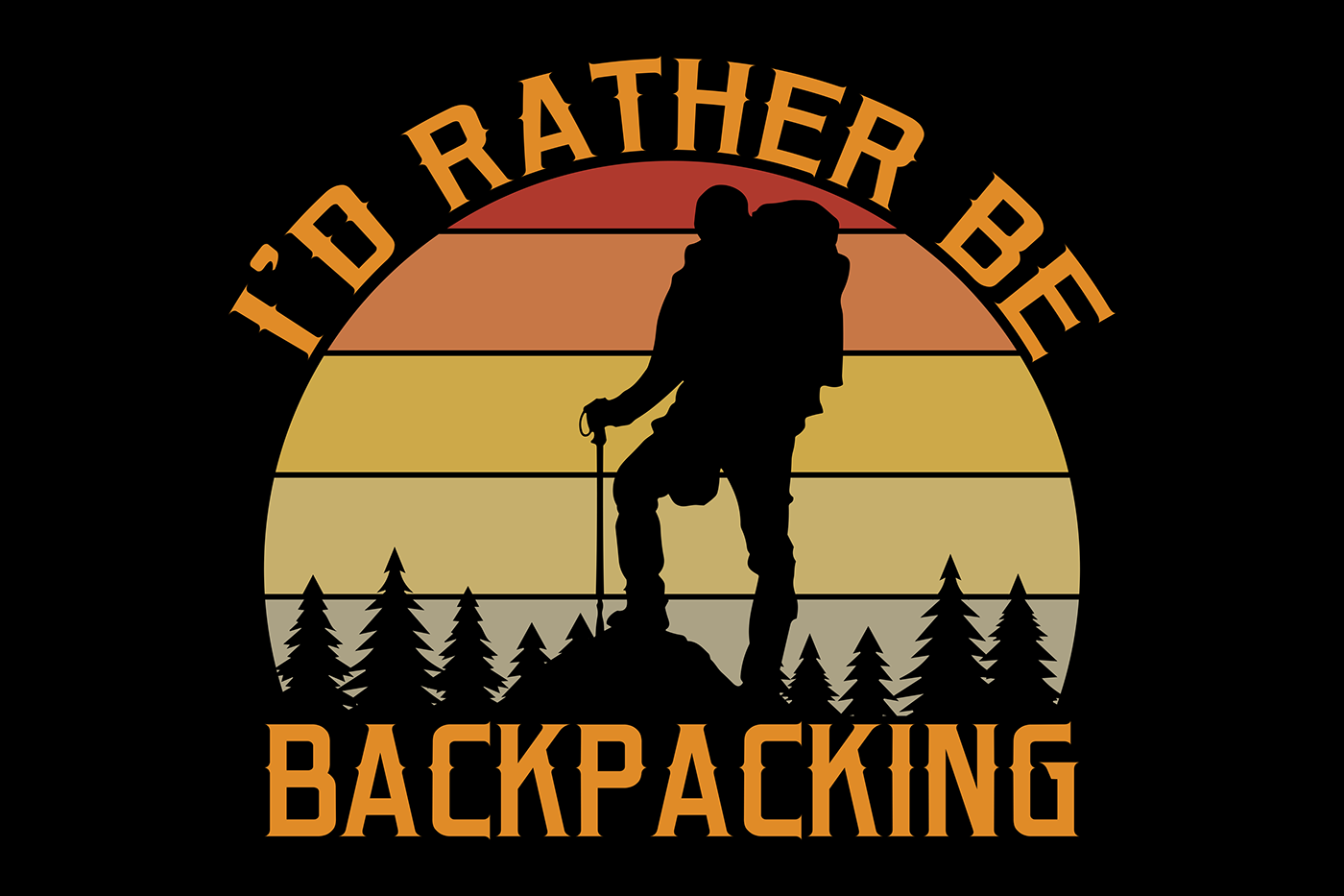 Backpacking hiking mountains Nature t-shirt Tshirt Design Graphic Designer