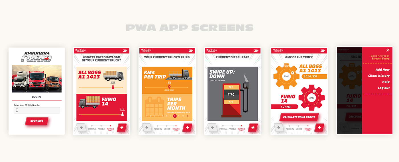 PWA Truck UI progressive web app Web app