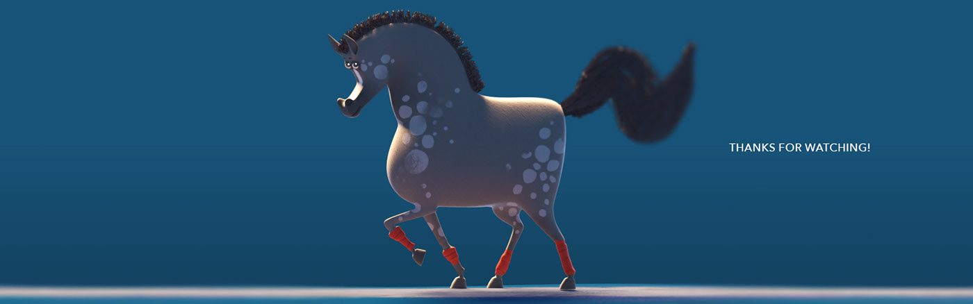 3D blender cartoon horse jockey