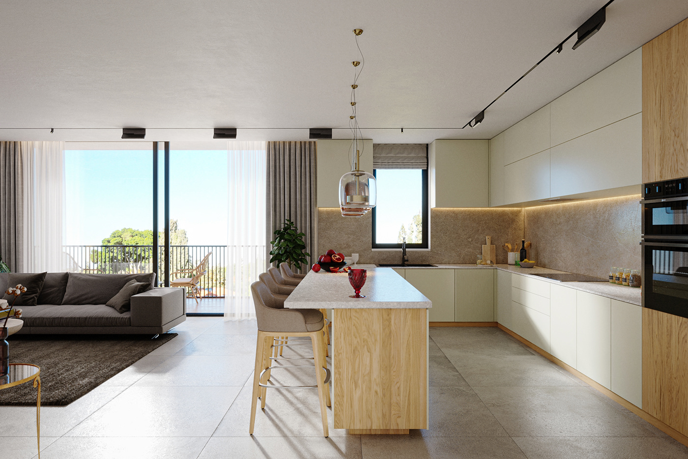 3ds max apartments California corona Day design livingroom summer visualization
