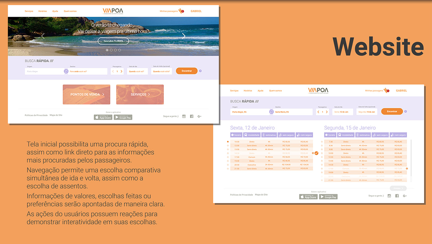 Web Design  Buy tickets Comprar Passagens app porto alegre rodoviária Website