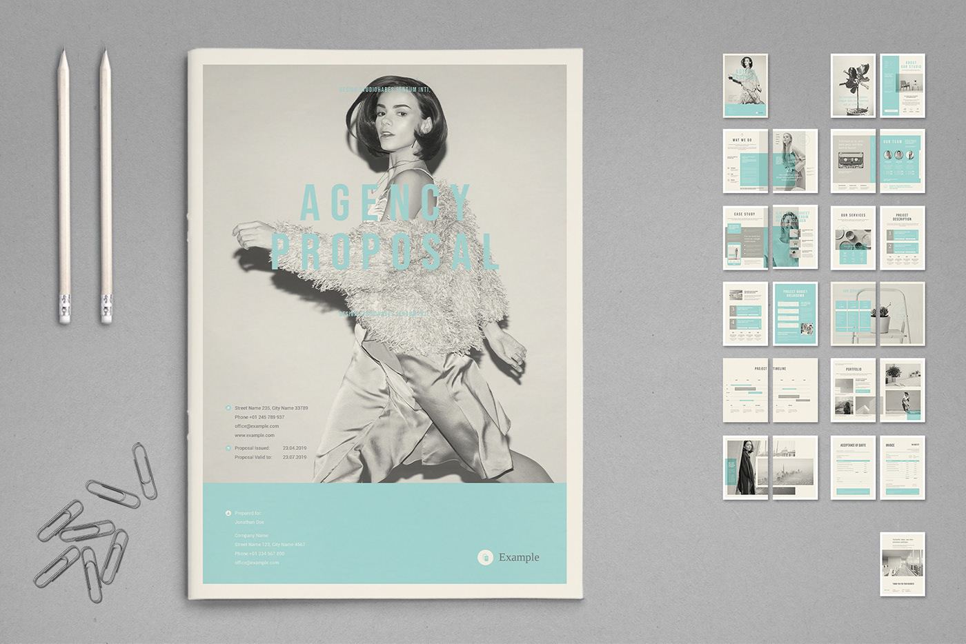 brochure bundle business clean corporate minimal print ready Project Proposal template