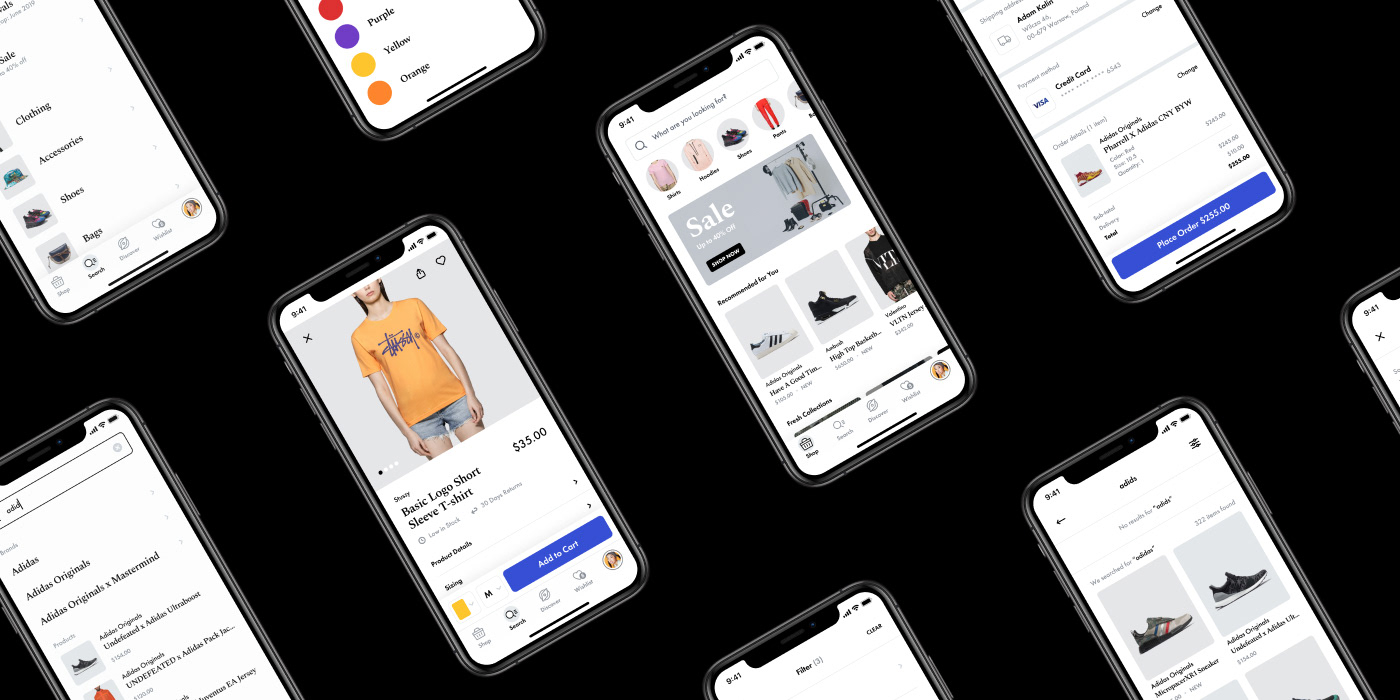 UI ux mobile ios design system Style Guide e-commerce m-commerce store shop