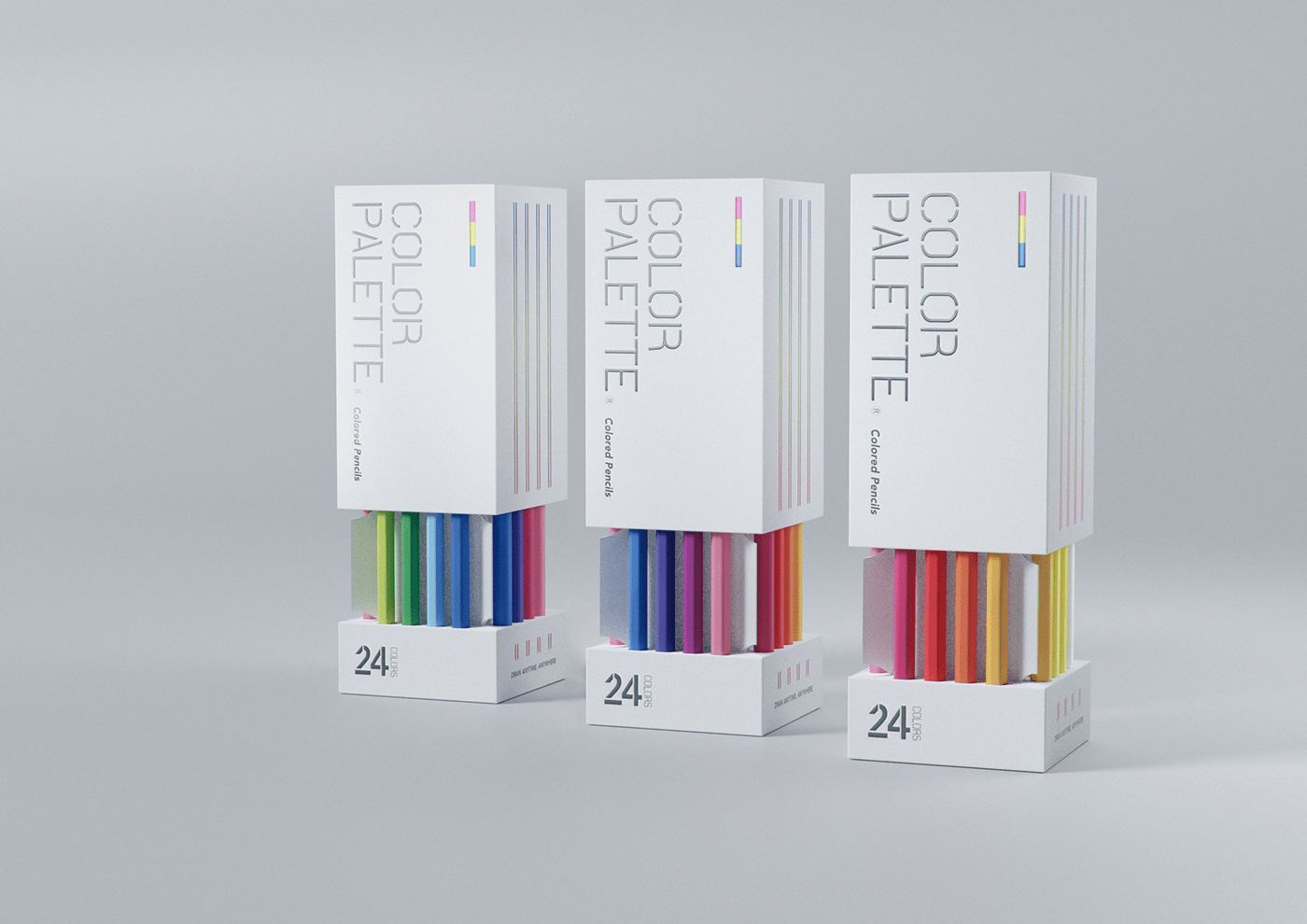 color pencil package packaging design palette pen pencil case