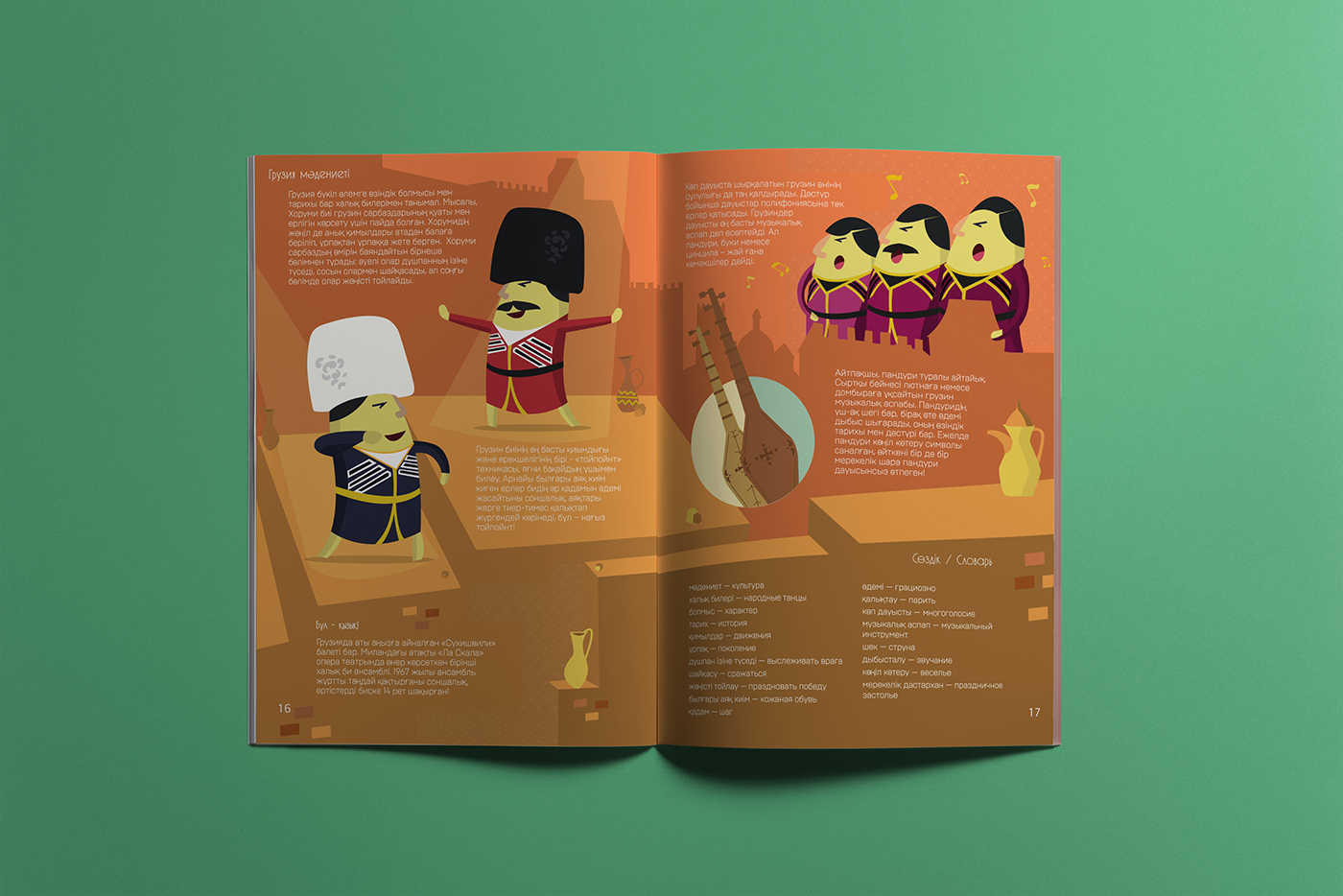 Travel book kazakhstan ILLUSTRATION  Edutainment maps children airplane airline animals