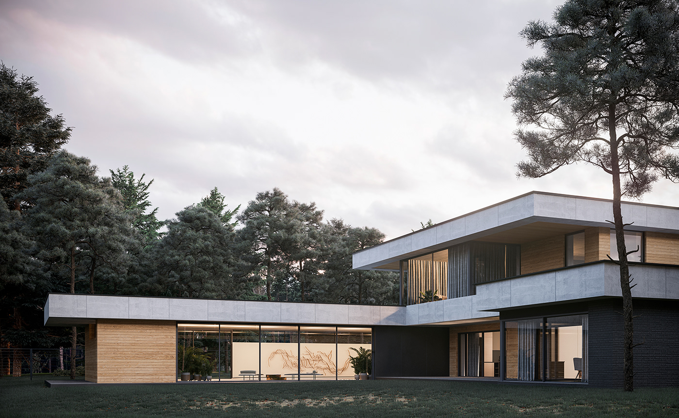 archvis autodesk 3ds max CGI corona design house minimalist Progect