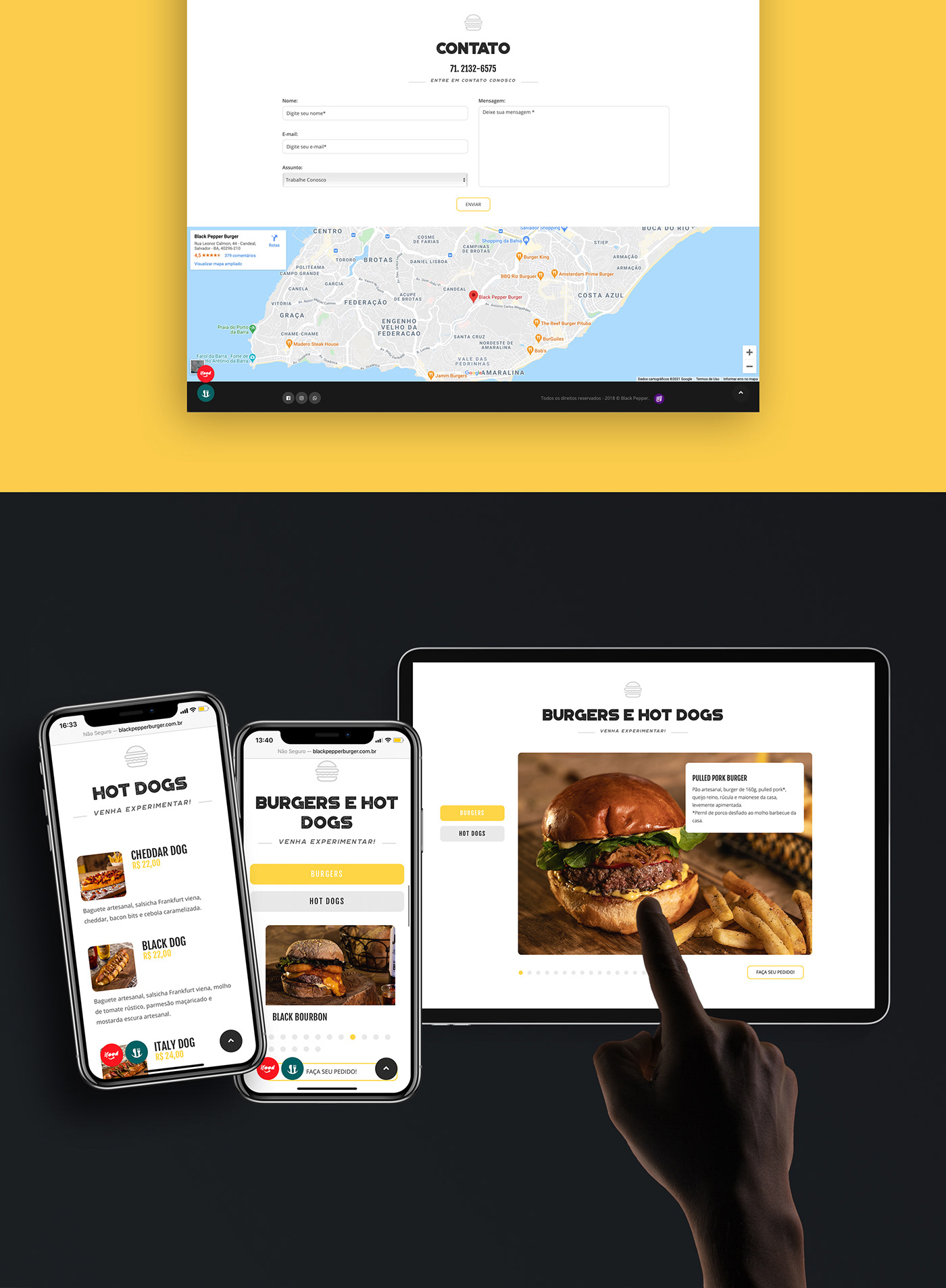 design restaurante site Website