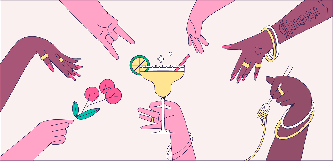 revolut 2DAnimation animatedloops app beers Character design  dinner HOUSEPARTY ILLUSTRATION 
