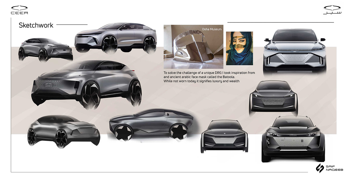 design Saudi Arabia Automotive design crossover concept car electric vehicle 3D Transportation Design