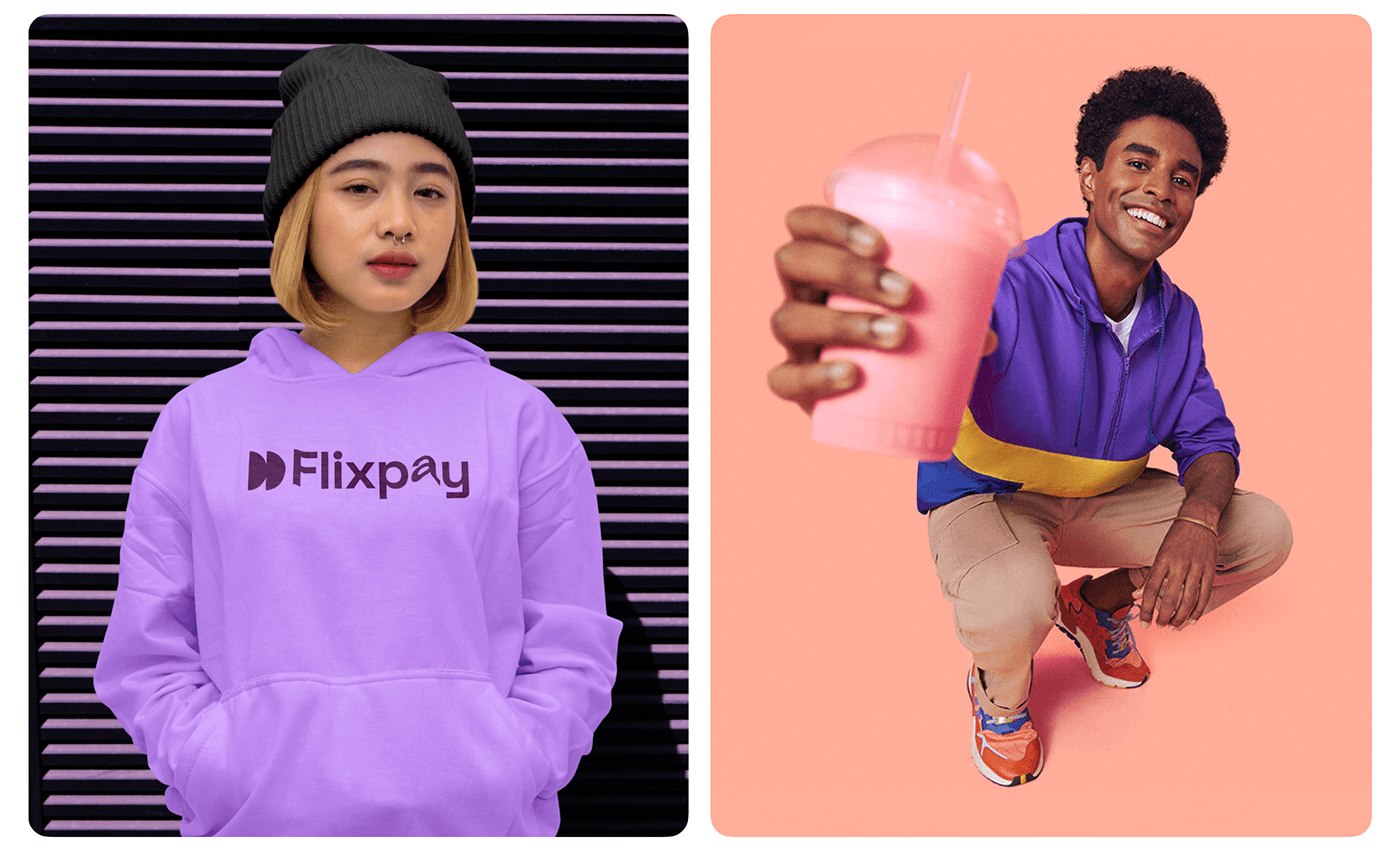 Here are image a girl and a boy wearing Flixpay hoodies