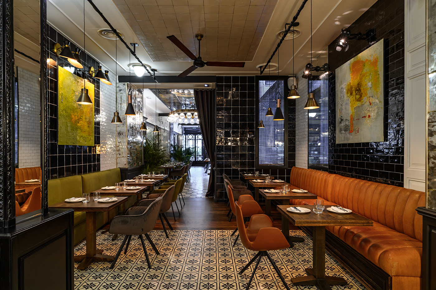 art nouveau bar boho cafe design Interior interior design  modern restaurant vintage