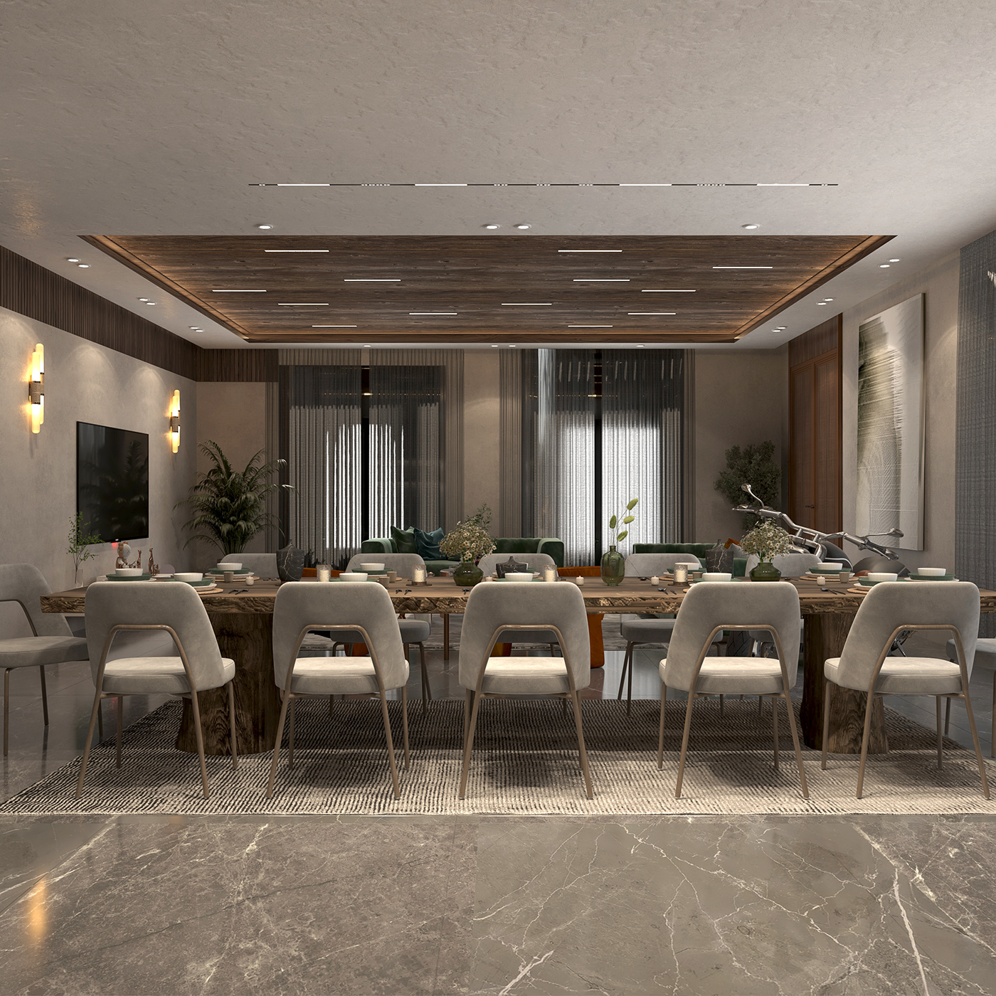 Interior architecture modern interior design  vray 3ds max Render render 3d Interior Villa 