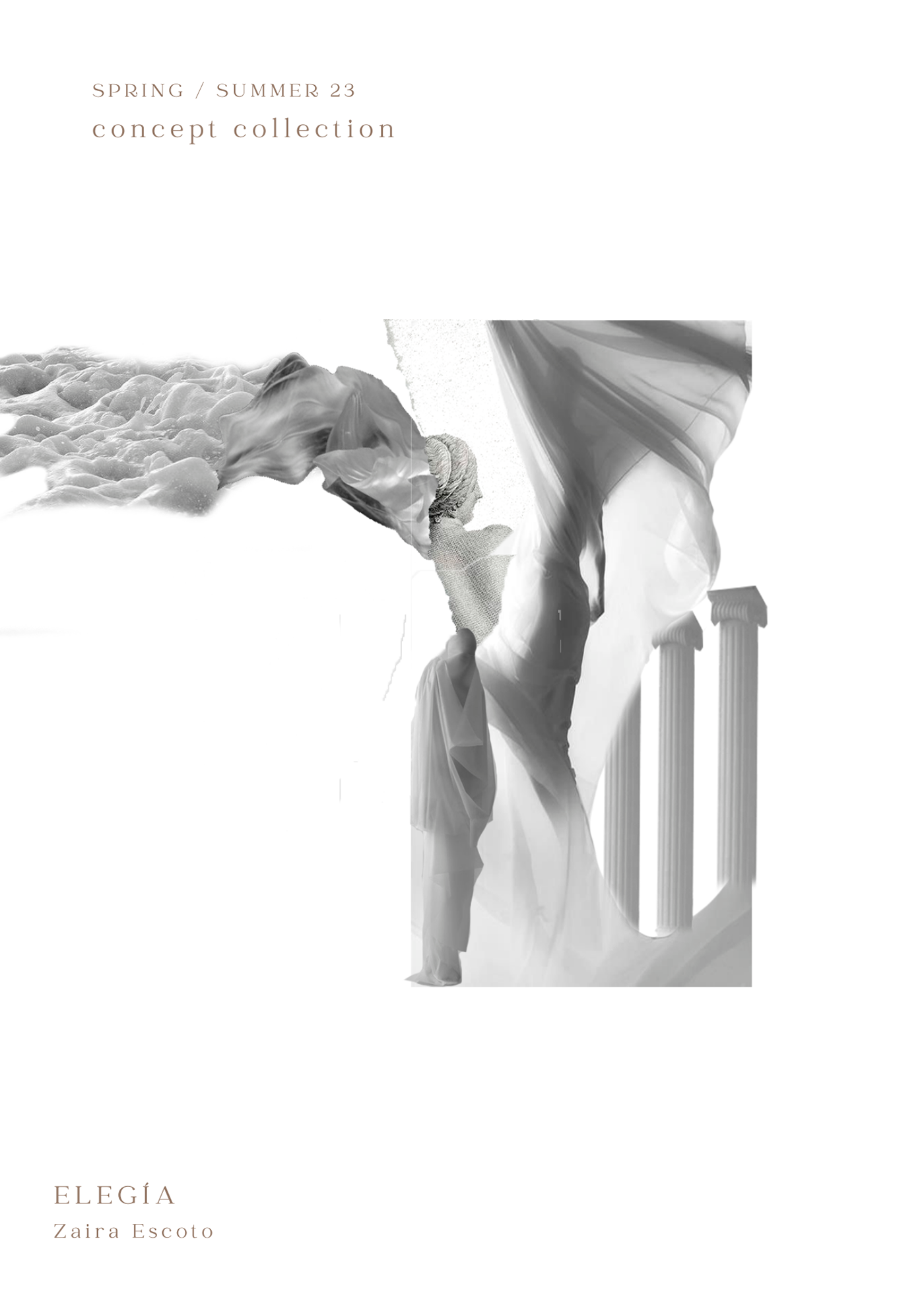 artwork editorial design  fashionproyect greek identity moodboard statue