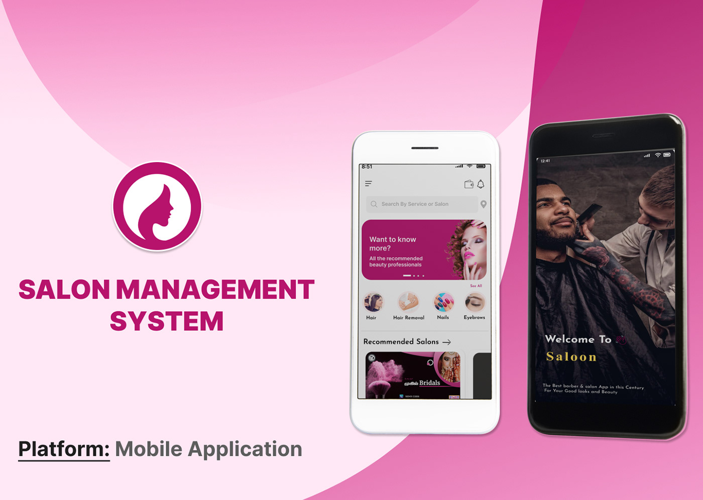 saloon app b2c booking app UI/UX mobile Figma user experience ui design MobileAppDevelopment salonmanagementsystem