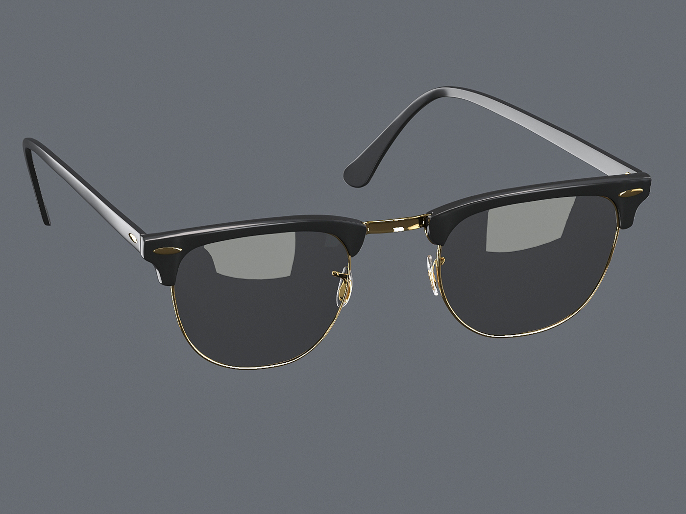 Ray-Ban Clubmaster 3d model on Behance