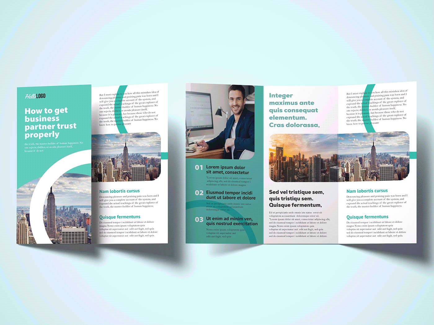 branding  brochure clean company profile corporate design modern print tri-fold trifold brochure