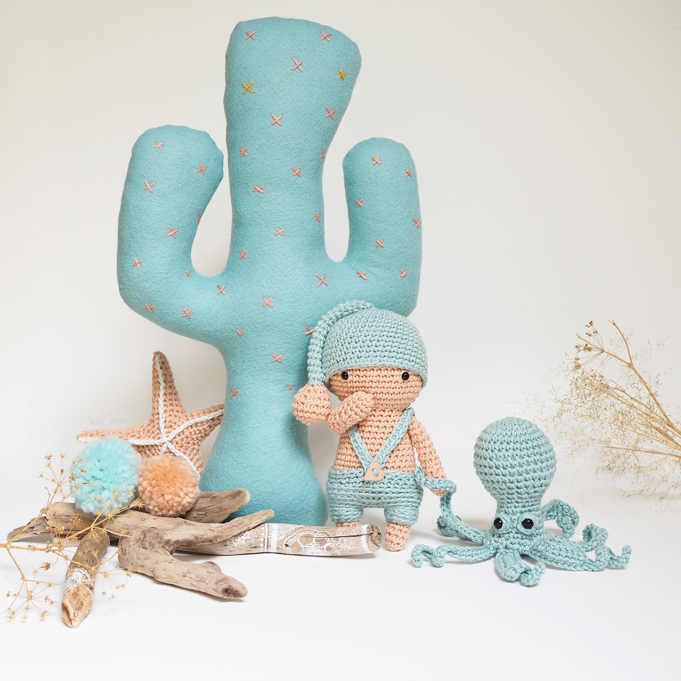 craft crochet doll octopus cactus handmade sea starfish toys