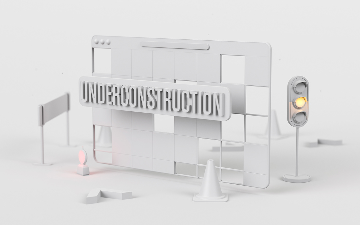 3D blender 3d Coming Soon ILLUSTRATION  illustration 3d modelling 3d Render rendering underconstruction Web