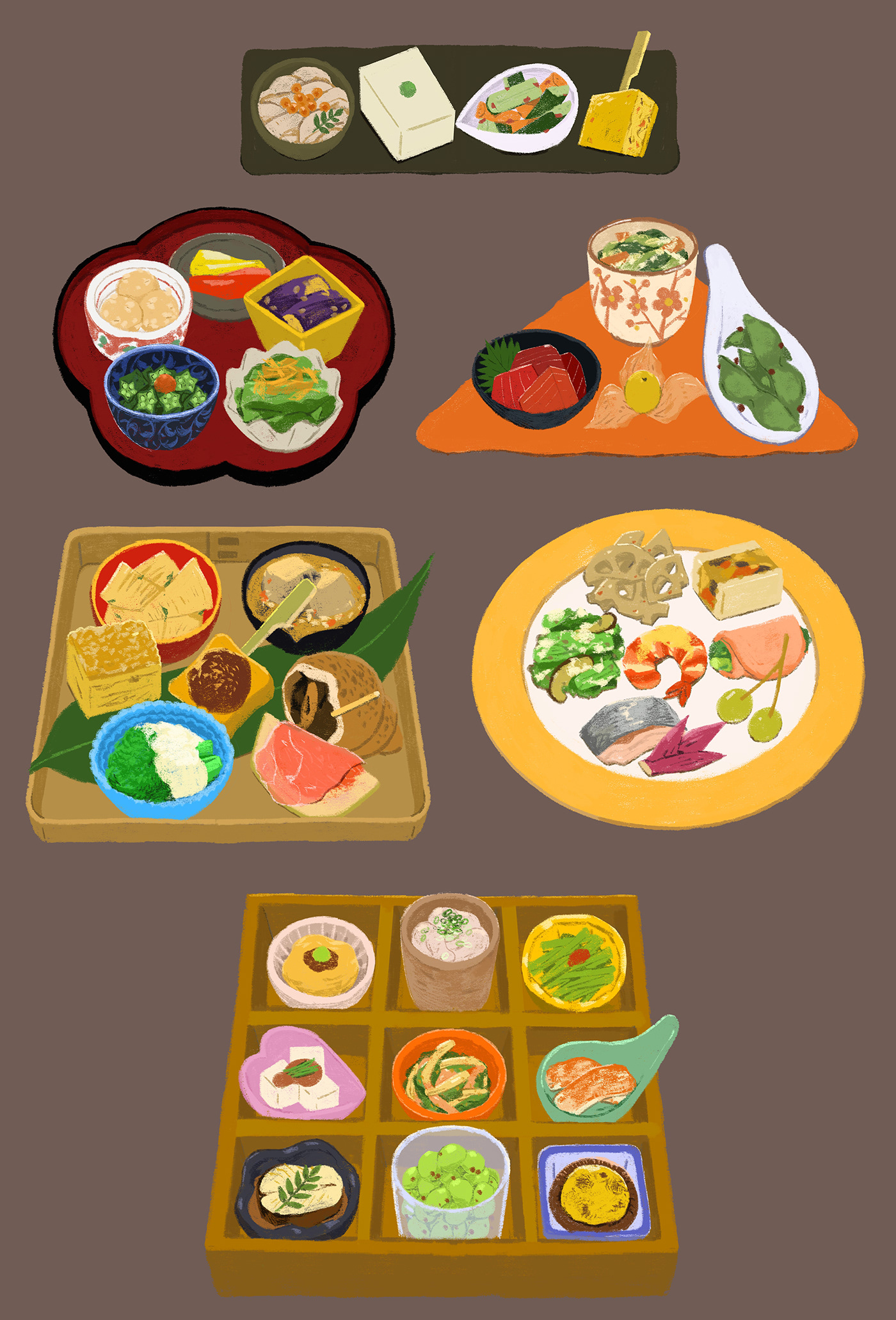 ILLUSTRATION  Food  japanese cusine plate utensil tableware colorful delicious japan