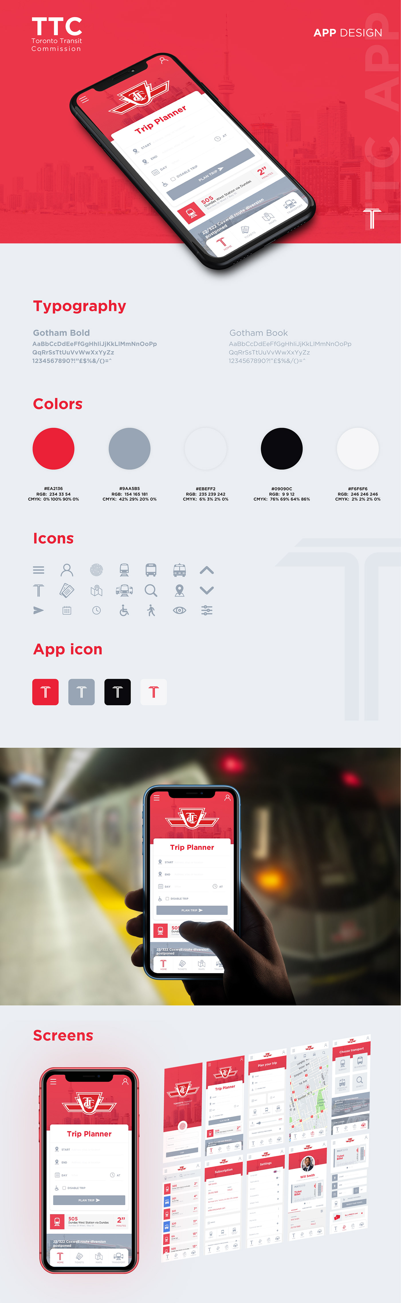 UI ux interaction animation  Appdesign ttc Toronto subway design Canada